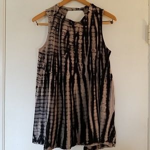 Tie dye tank top with keyhole cut out on the back